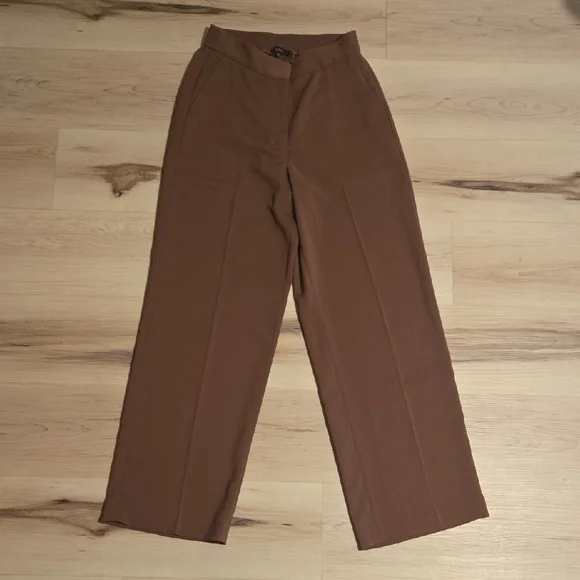 Quince Stretch Crepe Classic Trouser Pants, Redwood Brown, Size 6 - Picture 2 of 5